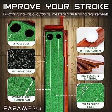 FAFAMESO Golf Putting Mat Perfect for Home & Office Fun