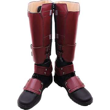 Weitec Cos60 Cosplay Boots Boot Shoes Shoe for Deadpool Wade Winston Wilson, US10.5