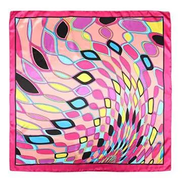 AWAYTR Large Satin Square Head Scarf - 2 Pack Silk Scarves