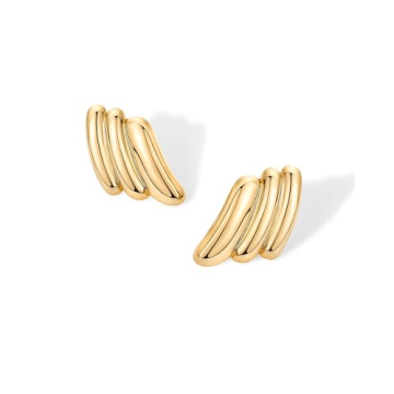 PAVOI Angel Wing Statement Earrings in Gold for Women