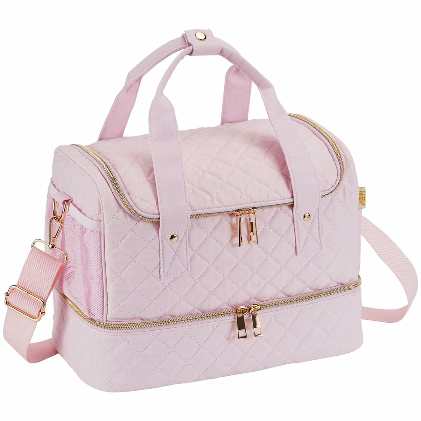 Trendy Nail Polish Organizer Bag - Light Pink