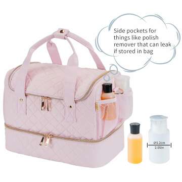Trendy Nail Polish Organizer Bag - Light Pink
