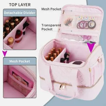 Trendy Nail Polish Organizer Bag - Light Pink