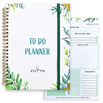 Aesthetic Greenery To Do List Notebook - Beautiful Daily Planner Easily Organizes Your Daily Tasks And Boosts Productivity - The Perfect Journal And Undated Office Supplies Notepad For Women