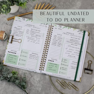 Aesthetic Greenery To Do List Notebook - Beautiful Daily Planner Easily Organizes Your Daily Tasks And Boosts Productivity - The Perfect Journal And Undated Office Supplies Notepad For Women