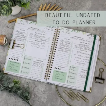 Aesthetic Greenery To Do List Notebook - Beautiful Daily Planner Easily Organizes Your Daily Tasks And Boosts Productivity - The Perfect Journal And Undated Office Supplies Notepad For Women