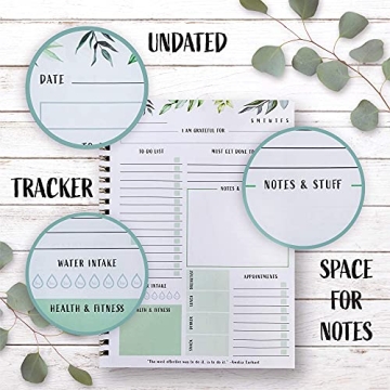 Aesthetic Greenery To Do List Notebook - Beautiful Daily Planner Easily Organizes Your Daily Tasks And Boosts Productivity - The Perfect Journal And Undated Office Supplies Notepad For Women