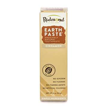 Redmond Earthpaste - Natural Non-Flouride Toothpaste, Cinnamon, 4 Ounce Tube (3 Pack)