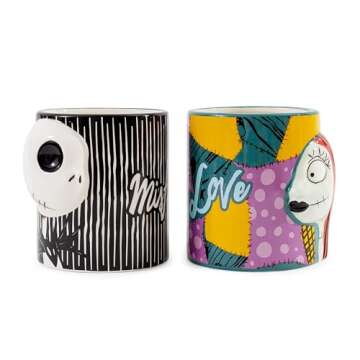 Jack and Sally Nightmare Before Christmas Mug Set