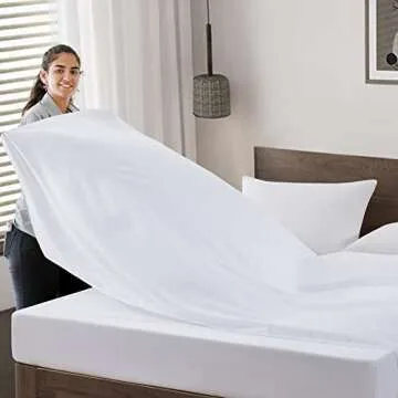 Maple&Stone Twin Flat Sheet 6 Pack,Premium Soft & Breathable,Brushed Microfiber Fabric,Anti-Shrinkage & Non-Fading,Bulk Flat Sheets Only Twin Size (White)