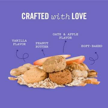 Three Dog Bakery Assort"Mutt" Trio, 48oz – Delicious Dog Treats With Oats, Apple, Peanut Butter & Vanilla, Premium Dog Training Treats, Puppy Treats