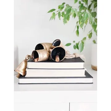 Handmade Iron Bell Hanging Chime Rustic Brass Finish Decor