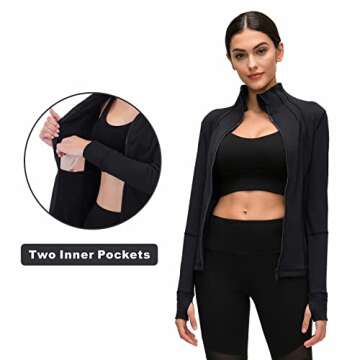 Costdyne Womens Running Yoga Jacket Full Zip Stylish Activewear