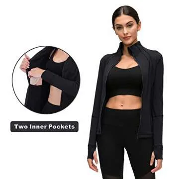 Costdyne Womens Running Yoga Jacket Full Zip Stylish Activewear