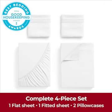 Mellanni Full Sheets Set - 4 PC Iconic Collection Bedding - Hotel Luxury, Extra Soft, Cooling Bed Sh...