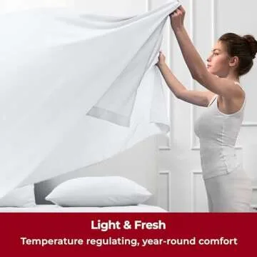 Mellanni Full Sheets Set - 4 PC Iconic Collection Bedding - Hotel Luxury, Extra Soft, Cooling Bed Sheets - Wrinkle, Fade, Stain Resistant (Full, White)