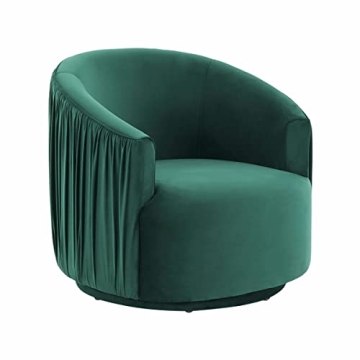 TOV Furniture London Forest Green Pleated Swivel Chair: Elegant and Versatile Seating Solution