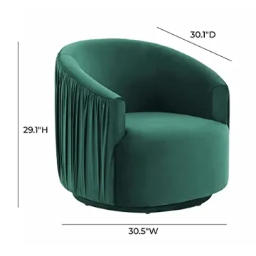 Stylish TOV Furniture London Forest Green Swivel Chair