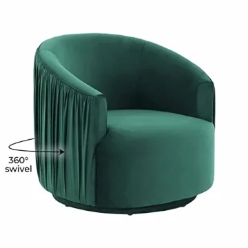 Stylish TOV Furniture London Forest Green Swivel Chair