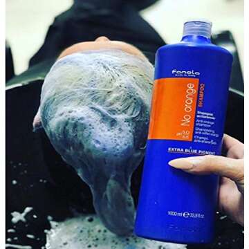 Fanola No Orange Shampoo & Mask With Blue Pigments To Eliminate Unwanted Orange Brassy Tones In Lightened Brunettes and Brown Hair 11.83oz