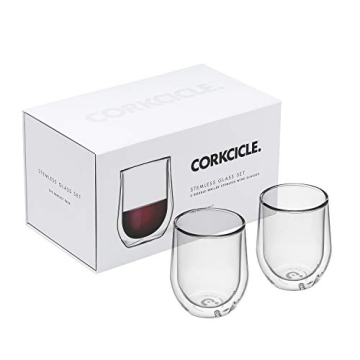 Corkcicle Clear Stemless Glass Gift Set for All Occasions