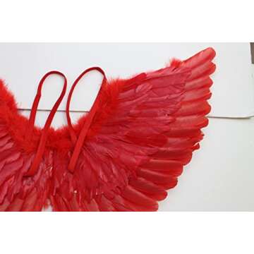 Turkey and goose Feather, Angel Wings Costume, Party, Photography Fun Dress Up Angel Wing RED-021 (Red small)