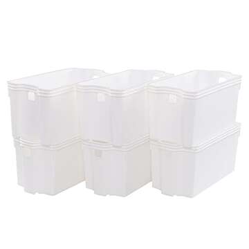 Saedy Stacking Storage Basket Bin Set of 6 - Organize Effortlessly