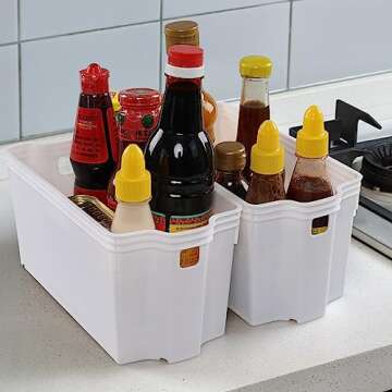 Saedy Stacking Storage Basket Bin Set of 6 - Organize Effortlessly