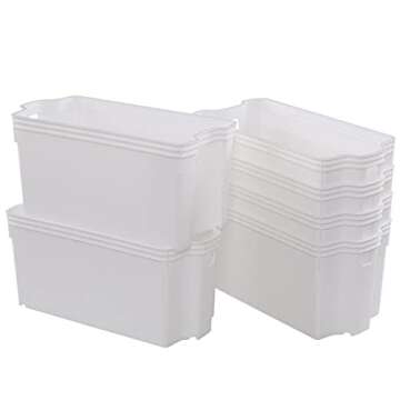 Saedy Stacking Storage Basket Bin Set of 6 - Organize Effortlessly