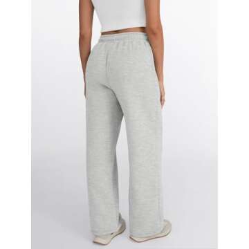 Trendy Queen Womens Wide Leg Sweatpants High Waisted Baggy Lounge Pants Drawstring Fall Fashion Outfits 2025 Joggers with Pockets Grey M