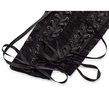 Pinup Lace Up Long Gloves For Women, Lace Fingerless Gloves, Dress-up, Costume or Halloween