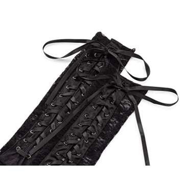 Pinup Lace Up Long Gloves For Women, Lace Fingerless Gloves, Dress-up, Costume or Halloween