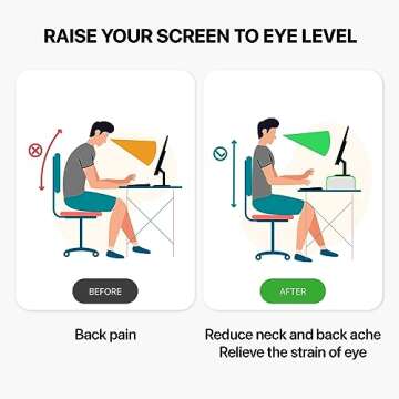 AMT Acrylic Laptop Monitor Stand & Computer Riser with Cat Keyboard Protector, Space-Saving Design, Extra Storage, Clear Shelf - Ideal for Monitors, Laptops, Printers, Desktop Decor