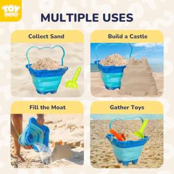 TOY Life Beach Toys, Sand Toys, Sandbox Toys, Beach Toys for Toddlers 1-3, Beach Toys for Kids Ages 4-8, Sand Bucket, Baby Beach Toys, Sand Castle Building Kit, Beach Bucket, Summer Toys