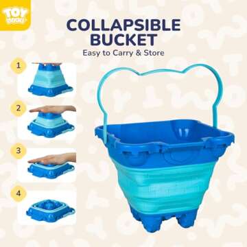 TOY Life Beach Toys, Sand Toys, Sandbox Toys, Beach Toys for Toddlers 1-3, Beach Toys for Kids Ages 4-8, Sand Bucket, Baby Beach Toys, Sand Castle Building Kit, Beach Bucket, Summer Toys