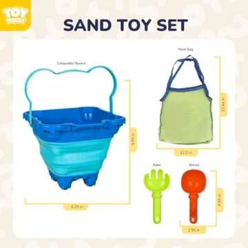 TOY Life Beach Toys, Sand Toys, Sandbox Toys, Beach Toys for Toddlers 1-3, Beach Toys for Kids Ages 4-8, Sand Bucket, Baby Beach Toys, Sand Castle Building Kit, Beach Bucket, Summer Toys