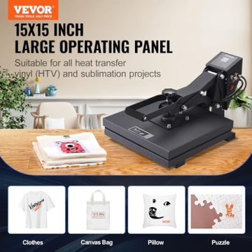 VEVOR 15 x 15 Heat Press - Perfect for T-Shirt Designs