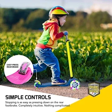 Swagtron K5 3-Wheel Kids Scooter with Light-Up Wheels