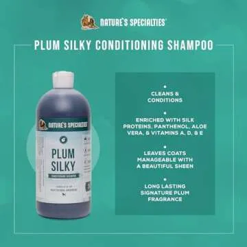Nature's Specialties Plum Silky Ultra Concentrated Dog Shampoo Conditioner, Makes up to 6 Gallons, N...