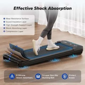 MERACH Walking Pad, Small Treadmill for Home & Office, Under Desk Treadmill with Max 3.8MPH 40 dB, 2 in 1 Quiet Portable Mini Treadmill with Remote Control, APP, LED Display, black