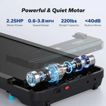 MERACH Walking Pad, Small Treadmill for Home & Office, Under Desk Treadmill with Max 3.8MPH 40 dB, 2 in 1 Quiet Portable Mini Treadmill with Remote Control, APP, LED Display, black