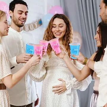 Norme 120 Pcs Gender Reveal Plastic Cups - Team Boy & Girl