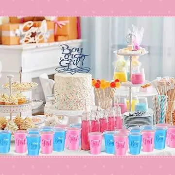 Norme 120 Pcs Gender Reveal Plastic Cups - Team Boy & Girl