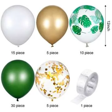 65 Pieces Jungle Safari Theme Balloons for Kids Birthday and Baby Showers