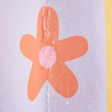 Aldopein Retro Flower Checkered Shower Curtain - Funky Bathroom Decor