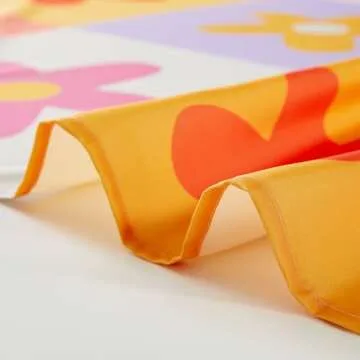 Aldopein Retro Flower Checkered Shower Curtain - Funky Bathroom Decor