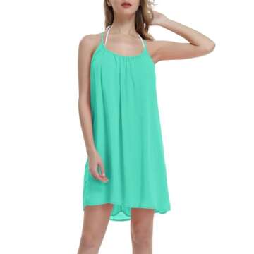 ReachMe Womens Sexy Plus Size Swimsuit Coverups Spaghetti Strap Beach Dresses Bathing Suit Cover Up ...