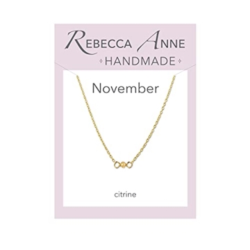 Delicate Handmade Gold Choker Necklace with Citrine Gemstone - A Thoughtful Gift for Her