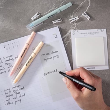 DiverseBee 50 Sheets Budget-Friendly Transparent Sticky Notes