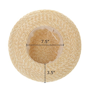 Womens' Panama Sun Hat Boater Handwoven Straw Hat for Summer, Knot, One Size